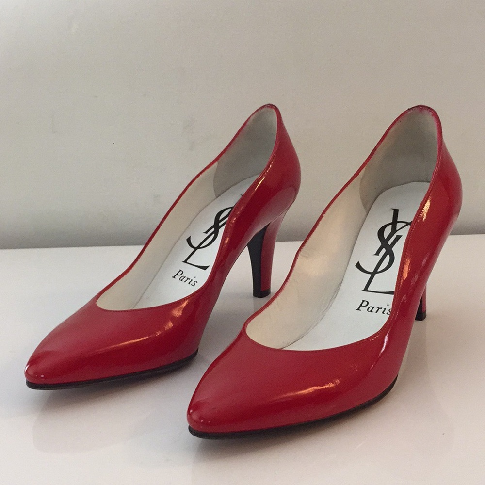 YSL 👠 red patent leather heels size 5.5 - Picture 2 of 12